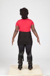 Whole Body Woman Black Casual Chubby Studio photo references